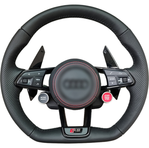 Volant de course en cuir plat avec grandes palettes de changement de vitesse, design R8, compatible <span class=keywords><strong>Audi</strong></span> A3 8Y 8V S3 RS3 Q3 F3, modification - Product Image 2