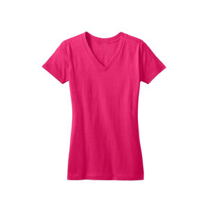 Camiseta de Cuello en V con Silueta Cuadrada para Mujer, Corte Relajado, Algodón Ecológico, Manga Corta, Diseño con Logotipo, Secado Rápido, Estilo Casual - Product Image 1