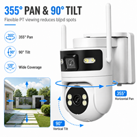 Caméra intelligente Wistino Tuya à double objectif, caméra de sécurité Wifi, vision nocturne, détection de mouvement AI bidirectionnelle, plateforme de caméra rotative à 360 degrés
