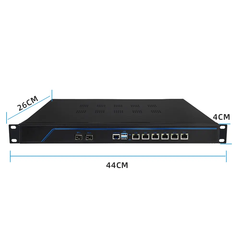 HW kustom 12 Gen DDR3 LGA1170 i7-3632QM 1U Rackmount Server Chassis komputer 2SFP 10G 6 Lan industri Firewall Router Min