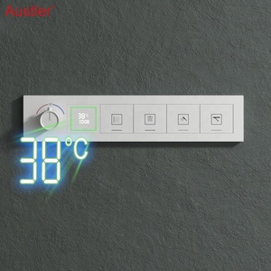 Robinet <span class=keywords><strong>de</strong></span> <span class=keywords><strong>douche</strong></span> thermostatique avec écran numérique LED moderne en laiton Ensemble <span class=keywords><strong>de</strong></span> <span class=keywords><strong>douche</strong></span> mural à 4 fonctions pour salle <span class=keywords><strong>de</strong></span> bain - Product Image 2