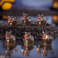 Figurine en résine de dessin animé, canard démon lumineux, petit animal, ornements miniatures de paysage DIY et pièces décoratives mignonnes