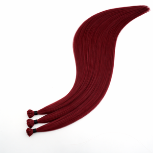 Extensiones de Cabello Liso Brasileño Borgoña de Punta Plana, Cabello Humano Remy Teñido de Una Sola Capa, Cutícula Completamente Alineada, Larga Duración - Product Image 6