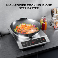 Cuisinière à induction à brûleur unique à usage domestique et commercial, 3500W, plaque de cuisson multifonctionnelle, 220V, commande par bouton