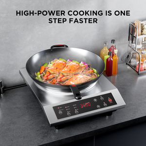 Cuisinière à <span class=keywords><strong>induction</strong></span> à brûleur unique à usage domestique et commercial, 3500W, <span class=keywords><strong>plaque</strong></span> de cuisson multifonctionnelle, 220V, commande par bouton - Product Image 1