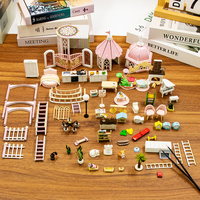Casa de Muñecas de Madera de Tres Pisos Windsor Castle L2503Z de Hongda, Nuevo Diseño, Kit de Casa de Muñecas en Miniatura con Cubierta Antipolvo