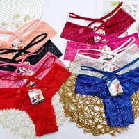 0,49 Dollar Modell Las116 Spitze Transparente Schöne Erwachsenen-Damenunterwäsche Sexy Damenslips, Verschiedene Farben Gemischt