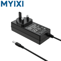 MYIXI Uk 3 broches 24v 2.5a Ac Dc adaptateur d'alimentation de bureau 12v 5a adaptateur d'alimentation universel UKCA CE