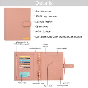 Yihe <span class=keywords><strong>E</strong></span>-Commerce Bestseller 35MM 6 Ring-Größ<span class=keywords><strong>e</strong></span> A5 Smooth Litchi Leder Binder Brieftasche Fly Leaf Taschen für Cash Budget Notebook - Product Image 5
