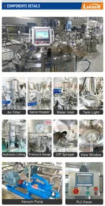 100L Mayonnaise Grease Ointment Lotion Mixer Machine Vacuum Emulsifying Body Butter Cream Making Machine