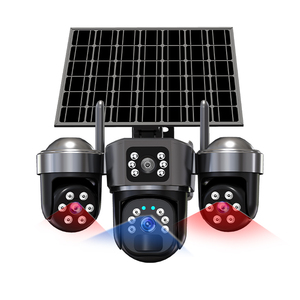 真正的三镜头 IP66 PTZ 太阳能户外超高清安全摄像头夜视 SD 卡 Wifi 网络家庭监控器 CMOS 传感器 P2P - Product Image 1