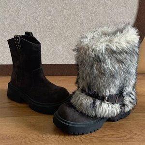 Nuovi Stivali da Neve Staccabili Tinta Unita 2025 Autunno/Inverno con Pelliccia Comodi Antiscivolo Caldi Stivaletti da <span class=keywords><strong>Donna</strong></span> - Product Image 5
