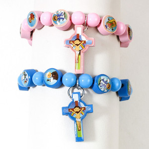Pulseras con Cruz de Jesús en Azul y Rosa <span class=keywords><strong>KOMI</strong></span> para Mujeres y Hombres, Pulseras de Rosario con Cuentas de Colores, Brazaletes para Niños y Niñas, Regalos - Product Image 5