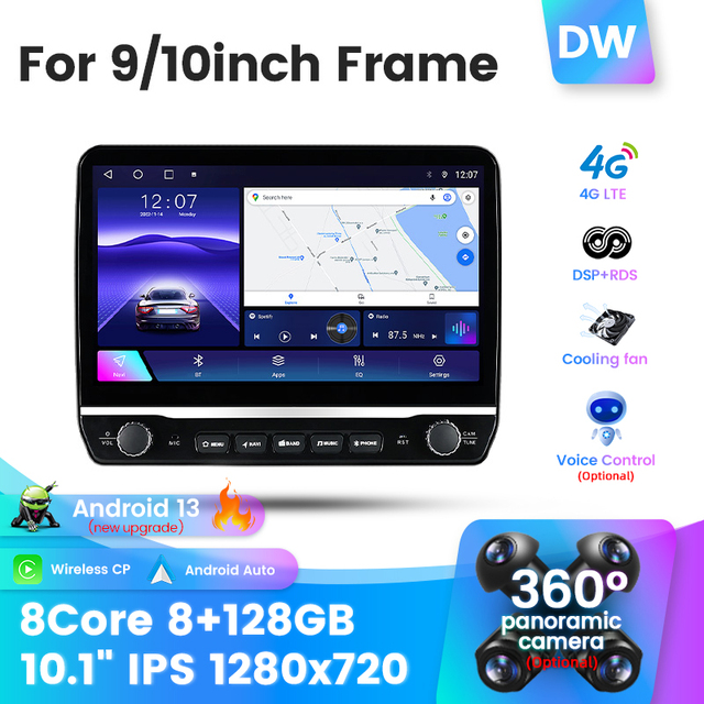 MEKEDE DW Android 15 Car Radio Gps for Head Unit 9/10inch Universal Car Screen Audio 360 Camera Voice Control