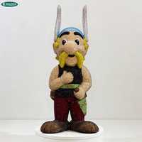 Sculpture de guerrier Asterix en cristal de luxe, statue de dessin animé en fibre de verre pour la décoration de la maison et des hôtels