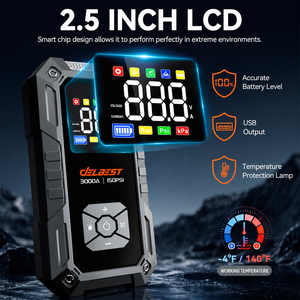 Kit de démarrage de voiture portable 4-en-1 avec compresseur d'air 150 PSI, gonfleur de pneus intelligent, booster de batterie 12V - Product Image 5