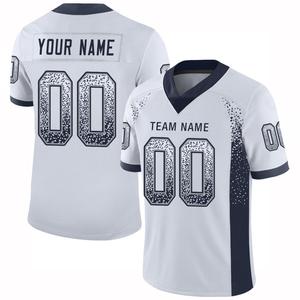 Maillot de football authentique personnalisé en maille blanche marine-grise, style Drift Fashion - Product Image 1