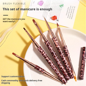 Pinceau à ongles en gel UV à double tête avec manche en métal, logo personnalisé, stylo de peinture professionnel pour salon de manucure - Product Image 3