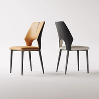 Chaise de salle à manger scandinave moderne, cadre en bois de luxe, siège rembourré, pieds en métal pour la maison, l'hôtel, le restaurant, l'école