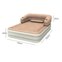 Matelas Gonflable Double OEM Ultra Confortable avec Tête de Lit et Soutien Lombaire à Trois Couches pour Mobilier Domestique