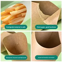 Gobelets jetables en papier kraft pour frites, gaufres, nouilles, personnalisables, pour la restauration rapide, emballage de crème glacée