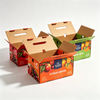 Scatola in Cartone Ondulato Traspirante Riciclabile per Imballaggio di Frutta e Verdura con Stampa Personalizzata