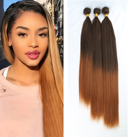 Fibre de protéine bio organique premium souple et résistante à la chaleur pour tissages blonds, mèches de cheveux synthétiques lisses et raides, trame unique