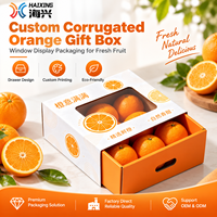 Boîte cadeau en carton ondulé imprimé sur mesure, boîte d'expédition de fruits en carton ventilée et portable pour les oranges