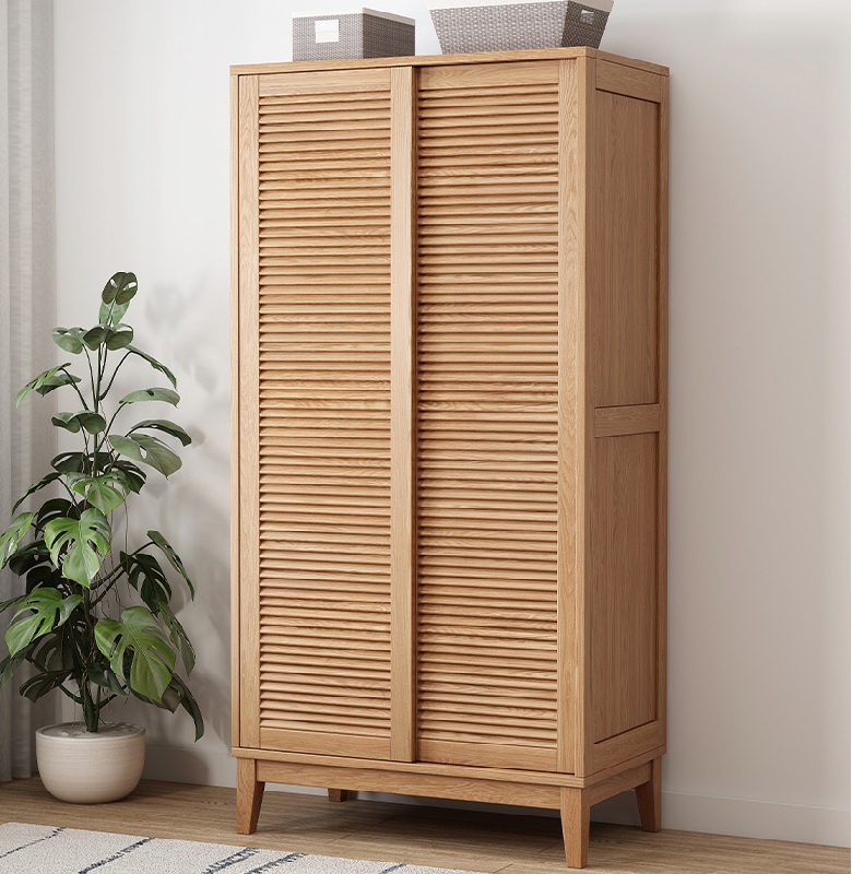 Современный дизайн жалюзи раздвижная дверь Северо-американский дубовый шкаф для гостиной