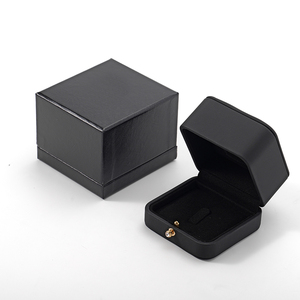 FANXI Luxury PU Leather Jewelry <b>Box</b> with <b>Black</b> Microfiber Lining Portable Square Organizer for Rings - Product Image 2