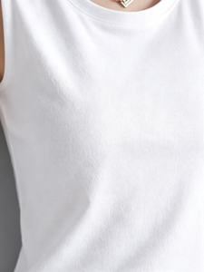 Camiseta sin mangas básica de cuello redondo para mujer, color liso, ajuste ceñido, sin mangas, informal, para verano, chaleco para combinar capas - Product Image 5
