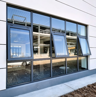Fenêtres à auvent en aluminium, double vitrage, insonorisées, à ouverture par le haut, pour maison résidentielle