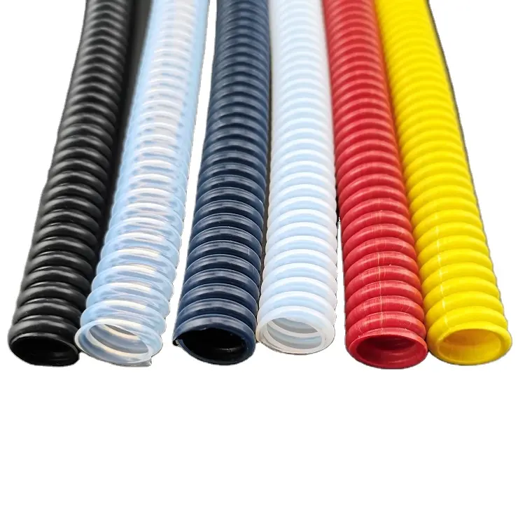 Ptfe Corrugated Hose Acid Resistance Ptfe Hydraulic Corrugated Tube Flat Smooth Ends Tube For Oil Pump Fuel