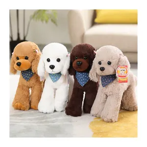 Custom size logo Wholesale price Multiple Colour Stuffed Toys Soft Plush Velveteen Brown Poodle Dog Plush Toys Plush Puppy Toy