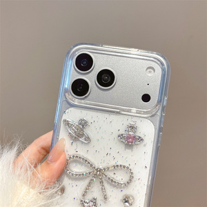 เคสโทรศัพท์มือถือลายมงกุฎโบว์กลิตเตอร์ประดับเพชรสำหรับ iPhone 17 16 15 14 Pro Max ลายดาวรัก 3 มิติ ผีเสื้อเรซิ่น DIY ฝาหลังใส - Product Image 5