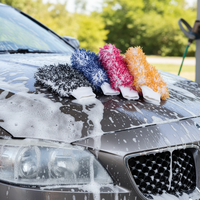 Gants en velours corail double face, éponge de lavage de voiture en microfibre, nettoyage efficace de la voiture, vente en gros