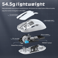 Souris de jeu légère à trois modes PAW 3311 Souris à macro personnalisée Conception antidérapante et anti-transpiration