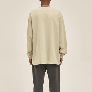 T-shirt à manches longues personnalisé en coton 100% de haute qualité, unisexe, surdimensionné, col rond, manches longues - Product Image 2