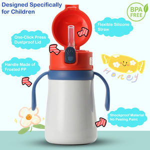 Botella de Agua Personalizada FAYREN con Correa, Botella de Acero Inoxidable con Pajita, Termo Portátil - Product Image 4