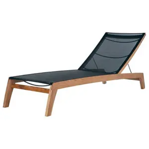 Luxury outdoor furniture wholesale chaise lounge wooden sun bed lounger pool chair