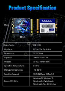 Oscoo M.2ขายดีที่สุด2230 NVMe PCIe SSD 1TB TLC PCIe ไดรฟ์โซลิดสเตตภายใน Gen4สำหรับเดสก์ท็อปใหม่ถึง5200เมกะไบต์/วินาที - Product Image 6