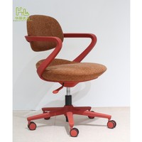 Chaise de bureau moderne pour cadre, dossier mi-haut, en tissu, élégante, avec accoudoirs, pivotante, réglable en hauteur