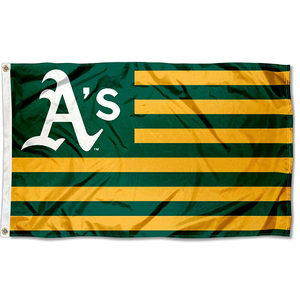 ธงทีม MLB โรงงานจีนขายส่ง ธงพิมพ์สองด้านขนาด 3x5 ฟุต ธงกลางแจ้งทีมโอ๊คแลนด์ แอธเลติกส์ พร้อมห่วงโลหะ 2 จุด - Product Image 3