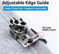 Machine à coudre surjeteuse à trois aiguilles et cinq fils 356 avec pied presseur réglable pour ourlet double couche, longueur de point 5,6 mm, accessoires de couture