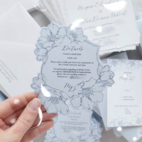 Carte d'invitation de mariage personnalisée de luxe découpée sur mesure avec carte RSVP, design gaufré, enveloppes incluses, fabriquée en Chine, en carton