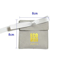 Sacs enveloppes en daim avec logo doré personnalisé / Pochette en velours pour bijoux, colliers, bagues, bracelets avec ruban