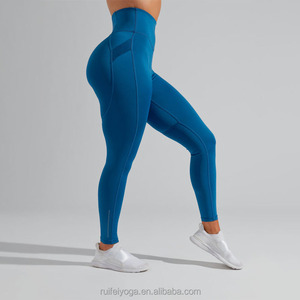 Leggings d'entraînement de gymnastique avec <span class=keywords><strong>boucle</strong></span> latérale élastique, Logo personnalisé de qualité supérieure 75% Nylon 25% Spandex v-front taille haute - Product Image 4