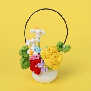 Cesta de Flores de Rosa Tejida a Crochet con Degradado, Hecha a Mano, para Plantas en Maceta, Regalos para Navidad, Halloween, Graduación, Día de la Madre - Product Image 4