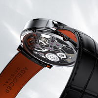 AGELOCER Original Tourbillon Montre Classique Hommes Affaires Formelle De Luxe Squelette Manuel Montre Mécanique Diamant Lunette Cadeau