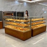 Kommerzielle Gebäckvitrine mit LED-Beleuchtung Umweltfreundliche & Langlebige Glaskonstruktion für Bäckerei- und Café-Theken